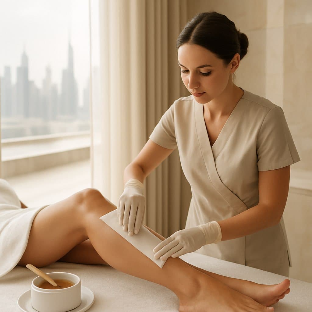 Leg Waxing at Qasr Alshar Salon, Dubai