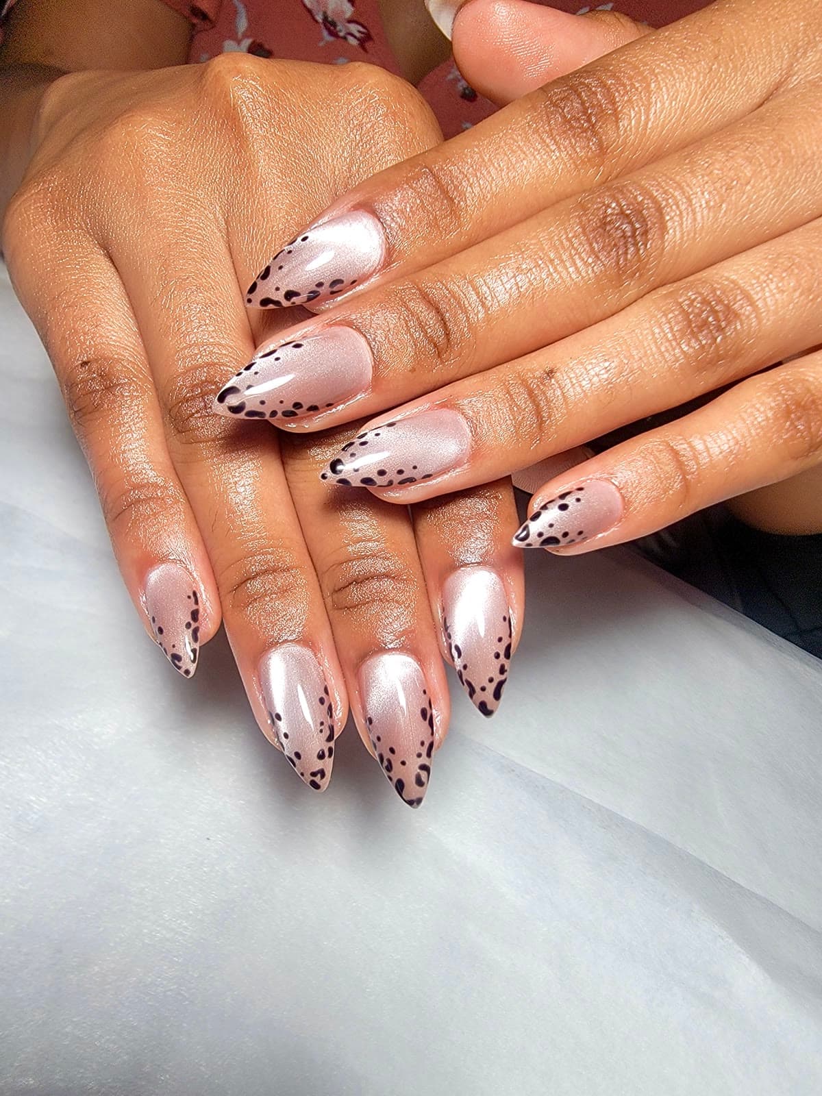 Leopard Stiletto Nails at Qasr Alshar Salon Dubai