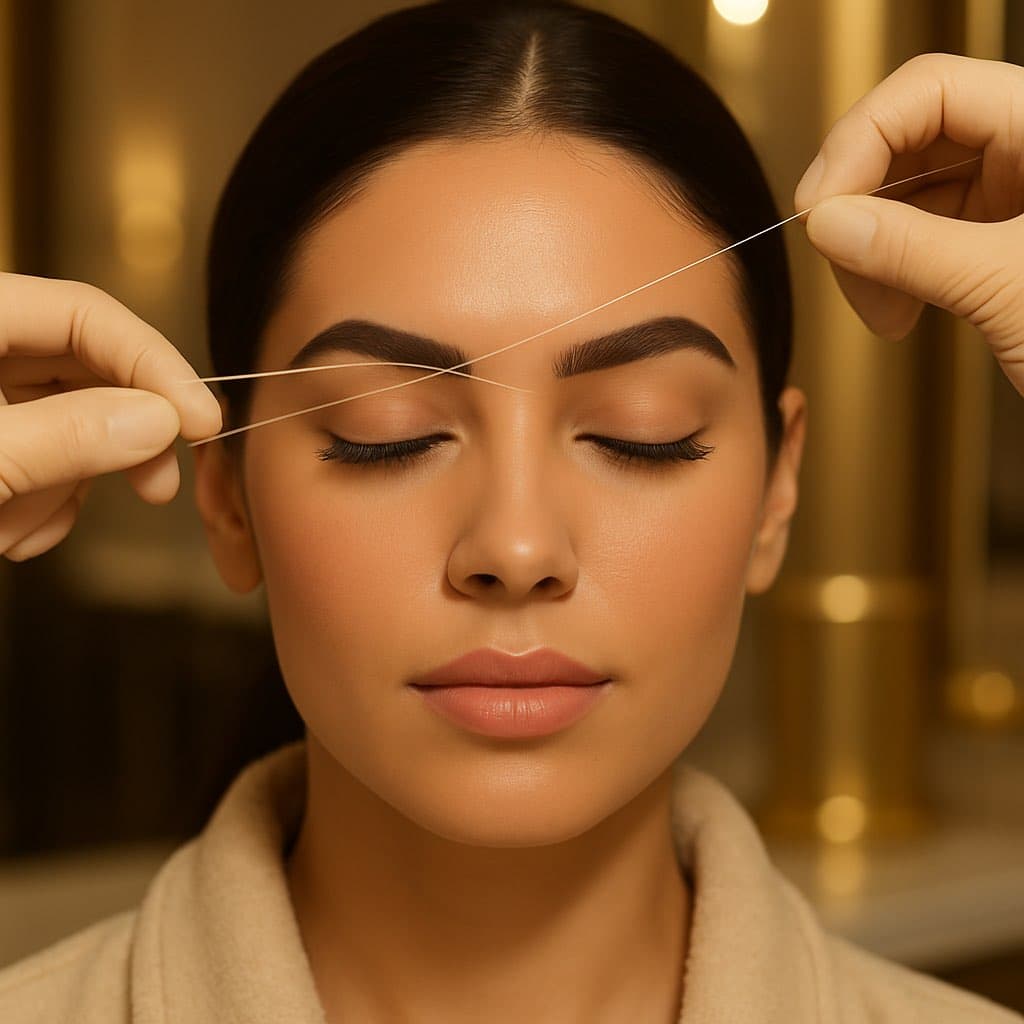 Brow Threading at Qasr Alshar Salon, Dubai