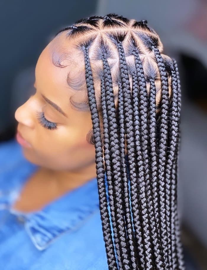 Knotless Braids at Qasr Alshar Salon, Dubai